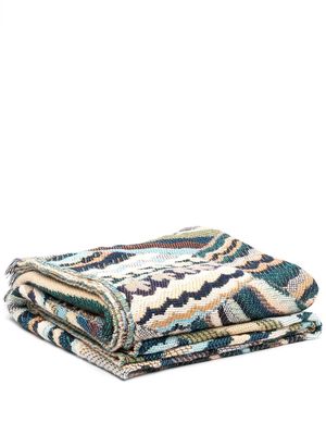 Missoni Home jacquard-pattern print blanket - Blue