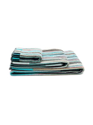 Missoni Home Jazz three-piece towel set - Blue