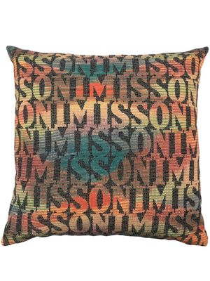 Missoni Home monogram-print 60cmx60cm cushion - Orange