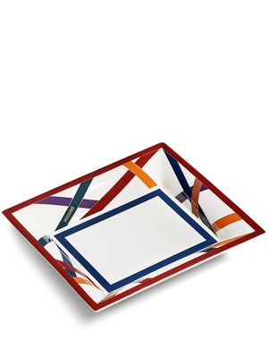Missoni Home Nastri logo-print tray - White
