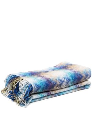 Missoni Home signature zig-zag print blanket - Blue