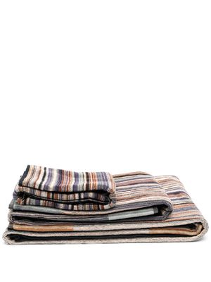 Missoni Home striped cotton bath towel - Brown
