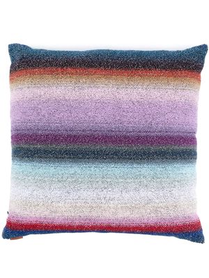 Missoni Home striped-pattern knitted cushion - Blue
