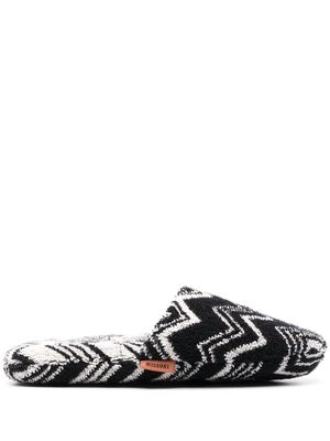 Missoni Home striped patterned slippers - Black
