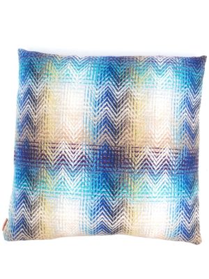 Missoni Home woven-zigzag print cushion - Blue