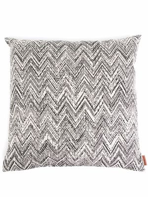 Missoni Home zig-zag embroidered cushion - White