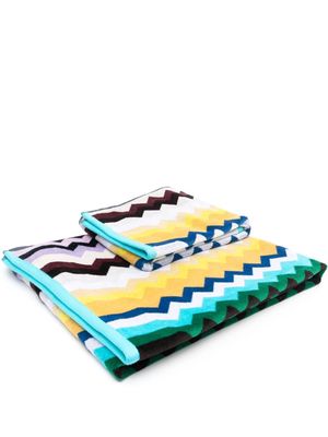 Missoni Home zig zag-patterned bath towel - Blue