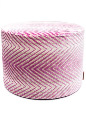 Missoni Home Ziggy cylindrical pouf - Pink