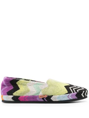 Missoni Home zigzag-motif slippers - Green