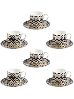Missoni Home zigzag-print set-of-six cup set - Multicolour