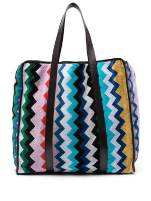 Missoni Home zigzag woven-design terry-cloth tote bag - Blue