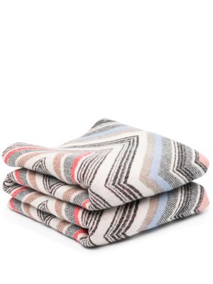 Missoni Home zigzag-woven knitted blanket - Blue