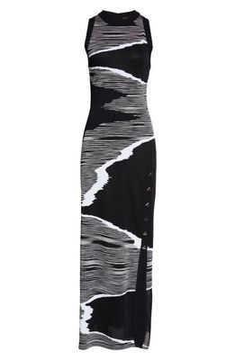 Missoni Intarsia Wave Space Dye Tank Sweater Dress in Black White Space Dye
