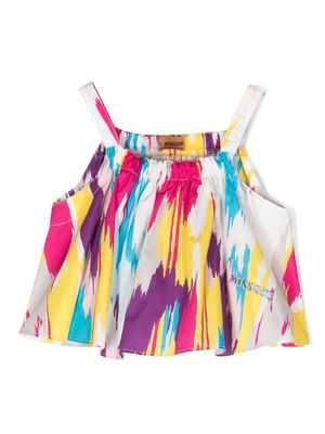 Missoni Kids abstract-print ruched top - White