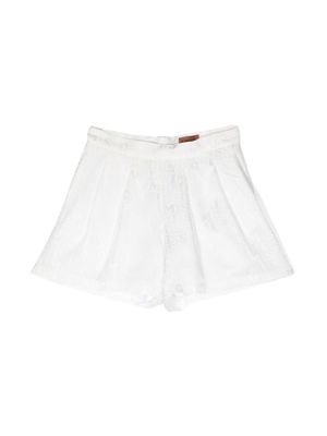Missoni Kids all-over logo print shorts - White