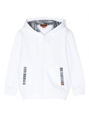 Missoni Kids barcode-print hoodie - White