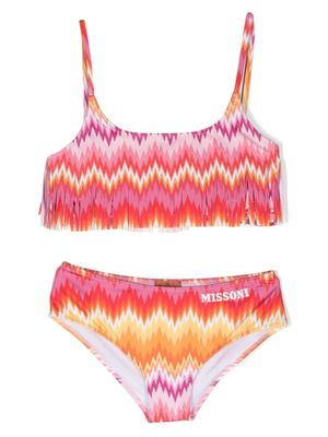 Missoni Kids Chevron And Fringed Bikini