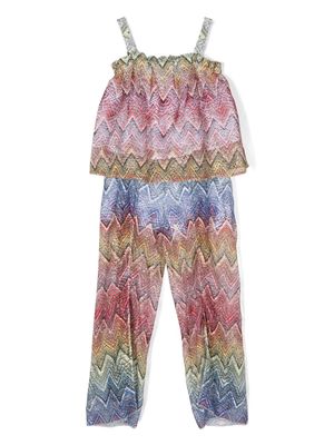 Missoni Kids chevron-pattern trouser set - Pink