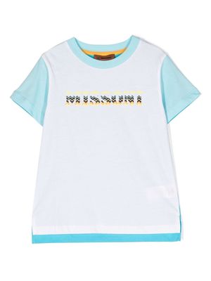 Missoni Kids colour-block cotton T-shirt - Blue