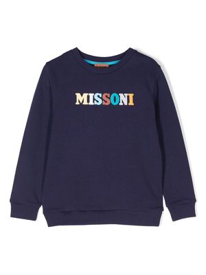 Missoni Kids colourful logo-print sweatshirt - Blue