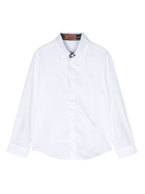 Missoni Kids contrasting-trim cotton shirt - White