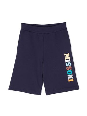 Missoni Kids cotton logo-print shorts - Blue