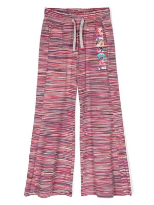 Missoni Kids crystal-embellished cotton track trousers - Pink