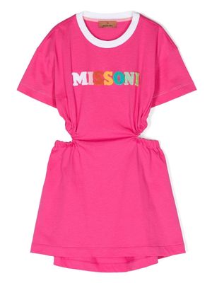 Missoni Kids cut-out cotton dress - Pink