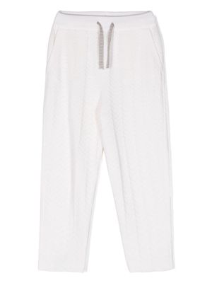 Missoni Kids drawstring chevron-knit track pants - Neutrals