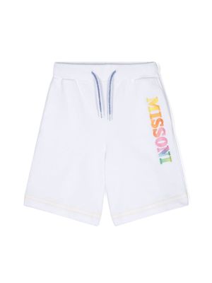 Missoni Kids embroidered-logo cotton shorts - White