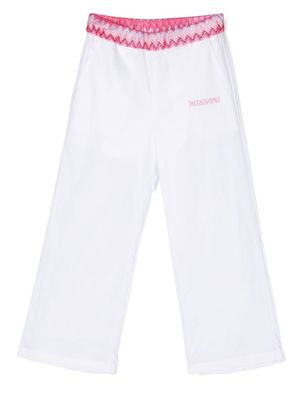 Missoni Kids embroidered-logo track pants - White