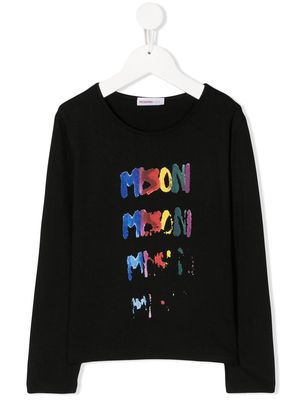 Missoni Kids fade out logo print T-shirt - Black