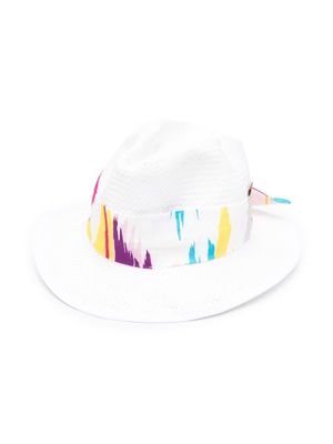 Missoni Kids Fedora embellished ribbon hat - White