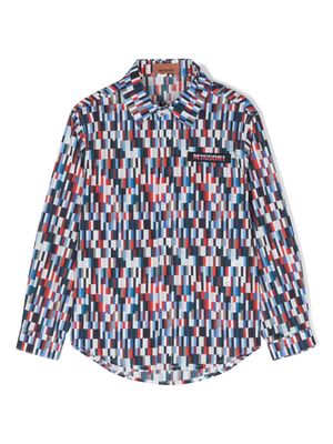 Missoni Kids geometric-print cotton shirt - Blue