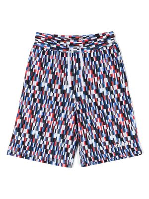Missoni Kids geometric-print cotton shorts - Blue