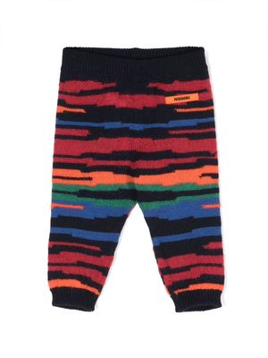 Missoni Kids graphic-print knitted trousers - Blue