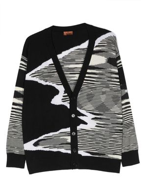 Missoni Kids intarsia-knit virgin-wool cardigan - Black