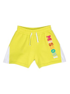 Missoni Kids logo-appliqué cotton shorts - Yellow