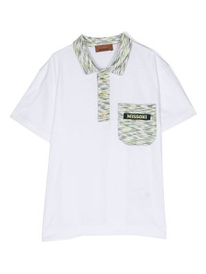 Missoni Kids logo-appliqué polo shirt - White