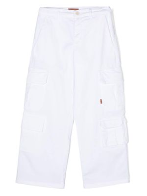 Missoni Kids logo-appliqué straight-leg cargo pants - White