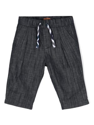 Missoni Kids logo-appliqué tapered trousers - Blue