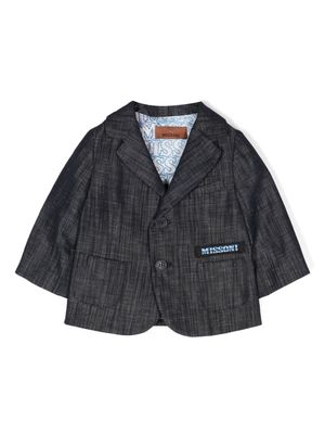 Missoni Kids logo-detail chambray blazer - Blue