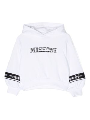 Missoni Kids logo-embellished cotton hoodie - White