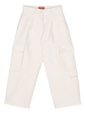 Missoni Kids logo-embroidered cargo trousers - Neutrals