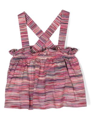 Missoni Kids logo-embroidered pinafore skirt - Pink