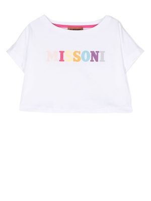 Missoni Kids logo-lettering cotton T-shirt - White
