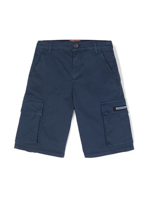 Missoni Kids logo-patch cargo shorts - Blue