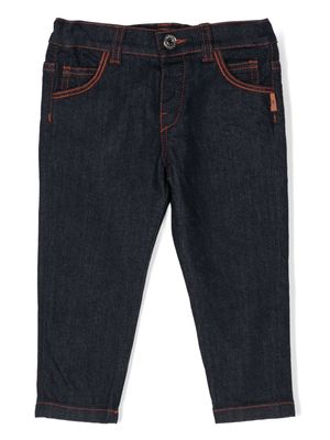 Missoni Kids logo-patch mid-rise slim-cut jeans - Blue