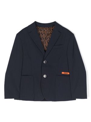 Missoni Kids logo-patch single-breasted blazer - Blue