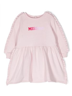 Missoni Kids logo-print cotton flared dress - Pink